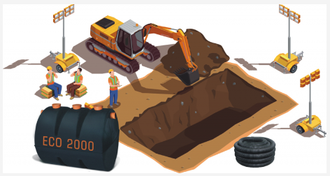 Pachet Fosă Septică ECO 2000 + Montaj